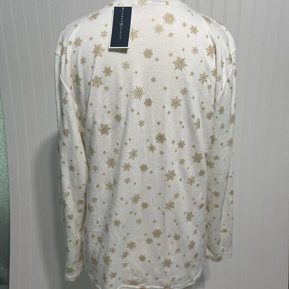 Karen Scott Snowflake Mock‎ Neck Top White XL - Picture 5 of 12